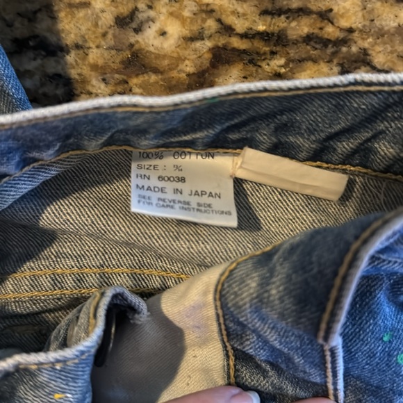 Vintage Code Bleu Splatter Paint High Rise Jeans - Picture 3 of 6